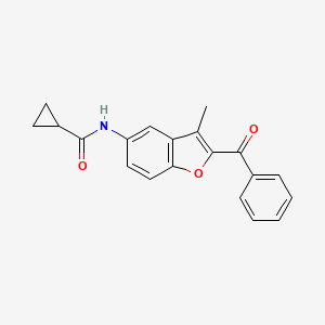 molecular formula C20H17NO3 B2756978 N-(2-benzoyl-3-methyl-1-benzofuran-5-yl)cyclopropanecarboxamide CAS No. 951978-33-9