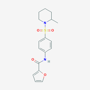 molecular formula C17H20N2O4S B275698 N-{4-[(2-methyl-1-piperidinyl)sulfonyl]phenyl}-2-furamide 