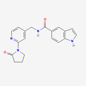 N-((2-(2-oxopyrrolidin-1-yl)pyridin-4-yl)methyl)-1H-indole-5-carboxamide
