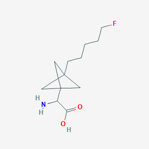 molecular formula C12H20FNO2 B2757056 2-Amino-2-[3-(5-fluoropentyl)-1-bicyclo[1.1.1]pentanyl]acetic acid CAS No. 2287262-96-6