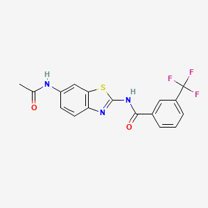 molecular formula C17H12F3N3O2S B2757062 N-(6-acetamidobenzo[d]thiazol-2-yl)-3-(trifluoromethyl)benzamide CAS No. 330189-73-6