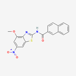 molecular formula C19H13N3O4S B2757067 N-(4-methoxy-6-nitrobenzo[d]thiazol-2-yl)-2-naphthamide CAS No. 313404-22-7