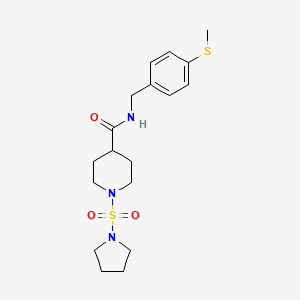 molecular formula C18H27N3O3S2 B2757094 N-(4-(methylthio)benzyl)-1-(pyrrolidin-1-ylsulfonyl)piperidine-4-carboxamide CAS No. 1448030-55-4