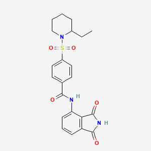 molecular formula C22H23N3O5S B2757095 N-(1,3-dioxoisoindolin-4-yl)-4-((2-ethylpiperidin-1-yl)sulfonyl)benzamide CAS No. 864939-63-9