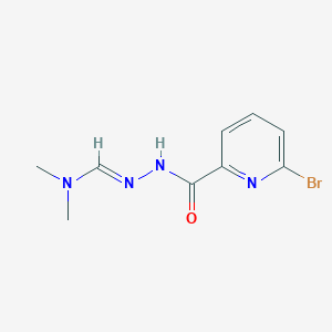 molecular formula C9H11BrN4O B2757104 (E)-N'-(6-Bromopicolinoyl)-N,N-dimethylformohydrazonamide CAS No. 2089642-09-9