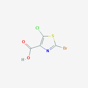 molecular formula C4HBrClNO2S B2757105 2-bromo-5-chloro-1,3-thiazole-4-carboxylic Acid CAS No. 1027169-53-4