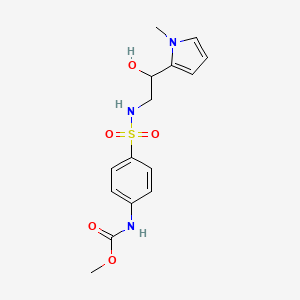 molecular formula C15H19N3O5S B2757108 methyl (4-(N-(2-hydroxy-2-(1-methyl-1H-pyrrol-2-yl)ethyl)sulfamoyl)phenyl)carbamate CAS No. 1798522-92-5