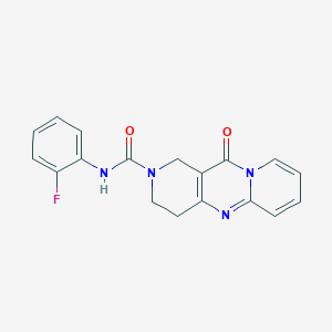 molecular formula C18H15FN4O2 B2757132 N-(2-fluorophenyl)-2-oxo-1,5,9-triazatricyclo[8.4.0.03,8]tetradeca-3(8),9,11,13-tetraene-5-carboxamide CAS No. 2034530-63-5