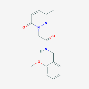 molecular formula C15H17N3O3 B2757154 N-(2-methoxybenzyl)-2-(3-methyl-6-oxopyridazin-1(6H)-yl)acetamide CAS No. 1235377-40-8