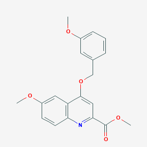 molecular formula C20H19NO5 B2757159 Methyl 6-methoxy-4-((3-methoxybenzyl)oxy)quinoline-2-carboxylate CAS No. 1207049-21-5
