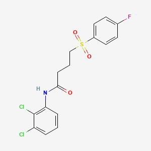 molecular formula C16H14Cl2FNO3S B2757191 N-(2,3-dichlorophenyl)-4-(4-fluorobenzenesulfonyl)butanamide CAS No. 922856-42-6