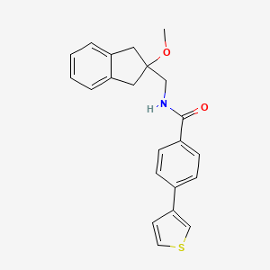 molecular formula C22H21NO2S B2757210 N-((2-methoxy-2,3-dihydro-1H-inden-2-yl)methyl)-4-(thiophen-3-yl)benzamide CAS No. 2034445-25-3