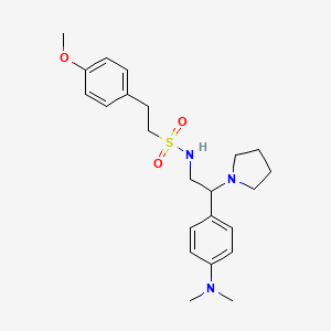 molecular formula C23H33N3O3S B2757254 N-(2-(4-(dimethylamino)phenyl)-2-(pyrrolidin-1-yl)ethyl)-2-(4-methoxyphenyl)ethanesulfonamide CAS No. 1208814-03-2