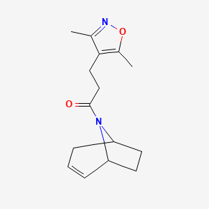 B2757260 1-((1R,5S)-8-azabicyclo[3.2.1]oct-2-en-8-yl)-3-(3,5-dimethylisoxazol-4-yl)propan-1-one CAS No. 1797892-35-3