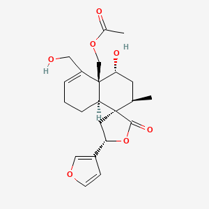 molecular formula C22H28O7 B2757304 Teuscorodol CAS No. 85563-66-2