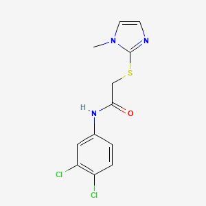 molecular formula C12H11Cl2N3OS B2757305 N-(3,4-dichlorophenyl)-2-[(1-methyl-1H-imidazol-2-yl)sulfanyl]acetamide CAS No. 303091-46-5