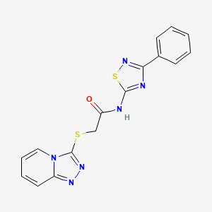molecular formula C16H12N6OS2 B2757309 N-(3-phenyl-1,2,4-thiadiazol-5-yl)-2-{[1,2,4]triazolo[4,3-a]pyridin-3-ylsulfanyl}acetamide CAS No. 671198-96-2