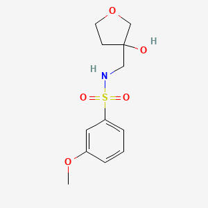 molecular formula C12H17NO5S B2757373 N-[(3-hydroxyoxolan-3-yl)methyl]-3-methoxybenzene-1-sulfonamide CAS No. 1962522-40-2