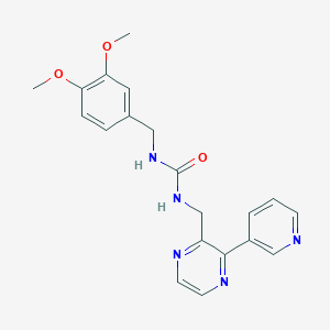 molecular formula C20H21N5O3 B2757388 1-[(3,4-Dimethoxyphenyl)methyl]-3-{[3-(pyridin-3-yl)pyrazin-2-yl]methyl}urea CAS No. 2034231-25-7