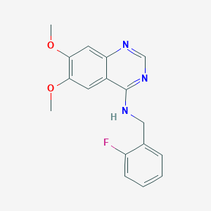 molecular formula C17H16FN3O2 B2757396 N-[(2-fluorophenyl)methyl]-6,7-dimethoxyquinazolin-4-amine CAS No. 477855-27-9