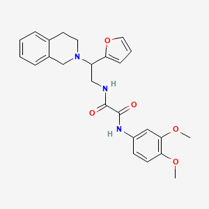 molecular formula C25H27N3O5 B2757401 N'-(3,4-dimethoxyphenyl)-N-[2-(furan-2-yl)-2-(1,2,3,4-tetrahydroisoquinolin-2-yl)ethyl]ethanediamide CAS No. 898416-99-4