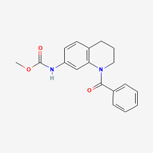 molecular formula C18H18N2O3 B2757406 Methyl (1-benzoyl-1,2,3,4-tetrahydroquinolin-7-yl)carbamate CAS No. 955610-67-0