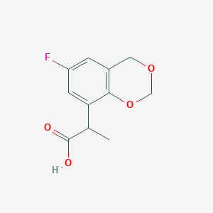 molecular formula C11H11FO4 B2757421 2-(6-Fluoro-4H-1,3-benzodioxin-8-yl)propanoic acid CAS No. 1780177-30-1