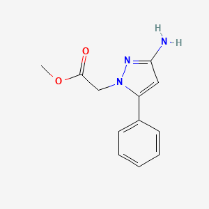 molecular formula C12H13N3O2 B2757451 Methyl 2-(3-amino-5-phenylpyrazol-1-yl)acetate CAS No. 2248357-68-6