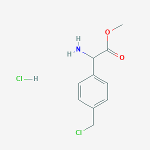 molecular formula C10H13Cl2NO2 B2757480 Methyl 2-amino-2-[4-(chloromethyl)phenyl]acetate hydrochloride CAS No. 2344679-01-0