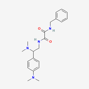 molecular formula C21H28N4O2 B2757494 N'-benzyl-N-[2-(dimethylamino)-2-[4-(dimethylamino)phenyl]ethyl]ethanediamide CAS No. 941975-59-3