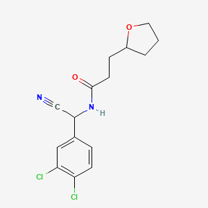 molecular formula C15H16Cl2N2O2 B2757495 N-[cyano(3,4-dichlorophenyl)methyl]-3-(oxolan-2-yl)propanamide CAS No. 1355832-70-0