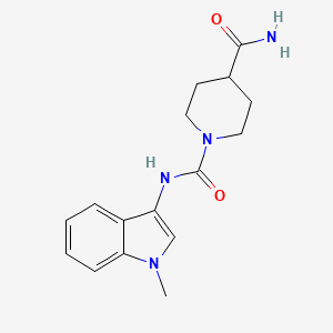 molecular formula C16H20N4O2 B2757498 N1-(1-methyl-1H-indol-3-yl)piperidine-1,4-dicarboxamide CAS No. 899990-25-1