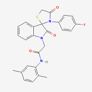 molecular formula C26H22FN3O3S B2757509 N-(2,5-dimethylphenyl)-2-(3'-(4-fluorophenyl)-2,4'-dioxospiro[indoline-3,2'-thiazolidin]-1-yl)acetamide CAS No. 894554-30-4