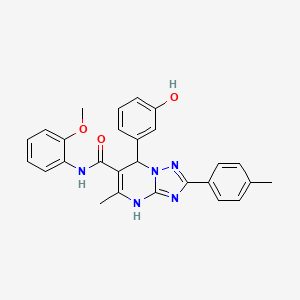 molecular formula C27H25N5O3 B2757513 7-(3-hydroxyphenyl)-N-(2-methoxyphenyl)-5-methyl-2-(p-tolyl)-4,7-dihydro-[1,2,4]triazolo[1,5-a]pyrimidine-6-carboxamide CAS No. 543679-41-0