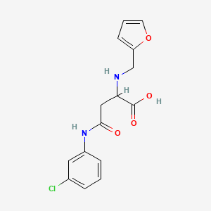 molecular formula C15H15ClN2O4 B2757518 4-((3-Chlorophenyl)amino)-2-((furan-2-ylmethyl)amino)-4-oxobutanoic acid CAS No. 1046800-70-7