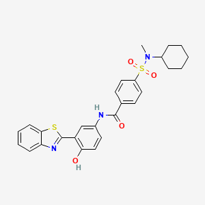 molecular formula C27H27N3O4S2 B2757523 N-(3-(benzo[d]thiazol-2-yl)-4-hydroxyphenyl)-4-(N-cyclohexyl-N-methylsulfamoyl)benzamide CAS No. 683260-68-6