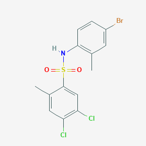 molecular formula C14H12BrCl2NO2S B2757529 N-(4-bromo-2-methylphenyl)-4,5-dichloro-2-methylbenzene-1-sulfonamide CAS No. 2361822-24-2