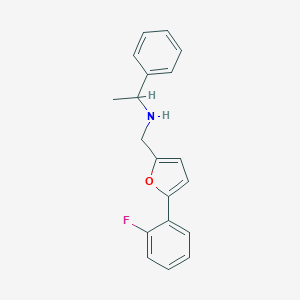 molecular formula C19H18FNO B275756 N-{[5-(2-fluorophenyl)furan-2-yl]methyl}-1-phenylethanamine 