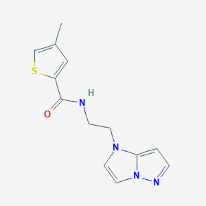 molecular formula C13H14N4OS B2757588 N-(2-(1H-imidazo[1,2-b]pyrazol-1-yl)ethyl)-4-methylthiophene-2-carboxamide CAS No. 1795443-45-6