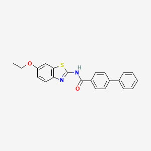 molecular formula C22H18N2O2S B2757599 N-(6-ethoxybenzo[d]thiazol-2-yl)-[1,1'-biphenyl]-4-carboxamide CAS No. 313646-77-4