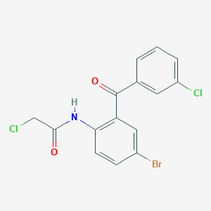 molecular formula C15H10BrCl2NO2 B2757604 N-[4-bromo-2-(3-chlorobenzoyl)phenyl]-2-chloroacetamide CAS No. 2094626-32-9