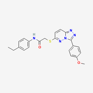 molecular formula C22H21N5O2S B2757610 N-(4-ethylphenyl)-2-((3-(4-methoxyphenyl)-[1,2,4]triazolo[4,3-b]pyridazin-6-yl)thio)acetamide CAS No. 852376-32-0