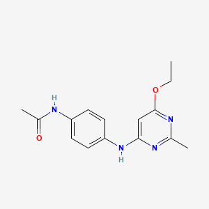 molecular formula C15H18N4O2 B2757625 N-(4-((6-ethoxy-2-methylpyrimidin-4-yl)amino)phenyl)acetamide CAS No. 946302-83-6