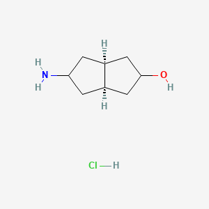 molecular formula C8H16ClNO B2757651 rac-(2r,3aR,5r,6aS)-5-aminooctahydro-2-pentalenol hydrochloride CAS No. 2177269-89-3
