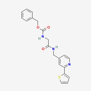 molecular formula C20H19N3O3S B2757672 benzyl N-[({[2-(thiophen-2-yl)pyridin-4-yl]methyl}carbamoyl)methyl]carbamate CAS No. 2034271-28-6