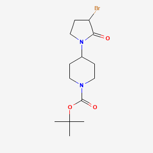 molecular formula C14H23BrN2O3 B2757683 tert-Butyl 4-(3-bromo-2-oxopyrrolidin-1-yl)piperidine-1-carboxylate CAS No. 1351168-97-2