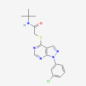 molecular formula C17H18ClN5OS B2757685 N-tert-butyl-2-{[1-(3-chlorophenyl)-1H-pyrazolo[3,4-d]pyrimidin-4-yl]sulfanyl}acetamide CAS No. 893922-76-4