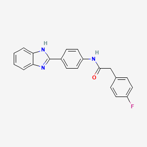molecular formula C21H16FN3O B2757696 N-(4-(1H-benzo[d]imidazol-2-yl)phenyl)-2-(4-fluorophenyl)acetamide CAS No. 941946-45-8