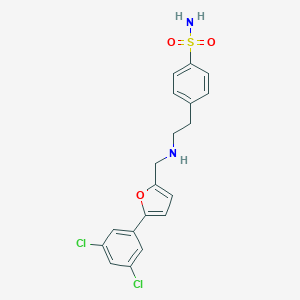 molecular formula C19H18Cl2N2O3S B275771 4-[2-({[5-(3,5-Dichlorophenyl)furan-2-yl]methyl}amino)ethyl]benzenesulfonamide 