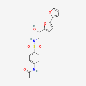 molecular formula C18H18N2O6S B2757715 N-{4-[(2-{[2,2'-bifuran]-5-yl}-2-hydroxyethyl)sulfamoyl]phenyl}acetamide CAS No. 2319849-32-4